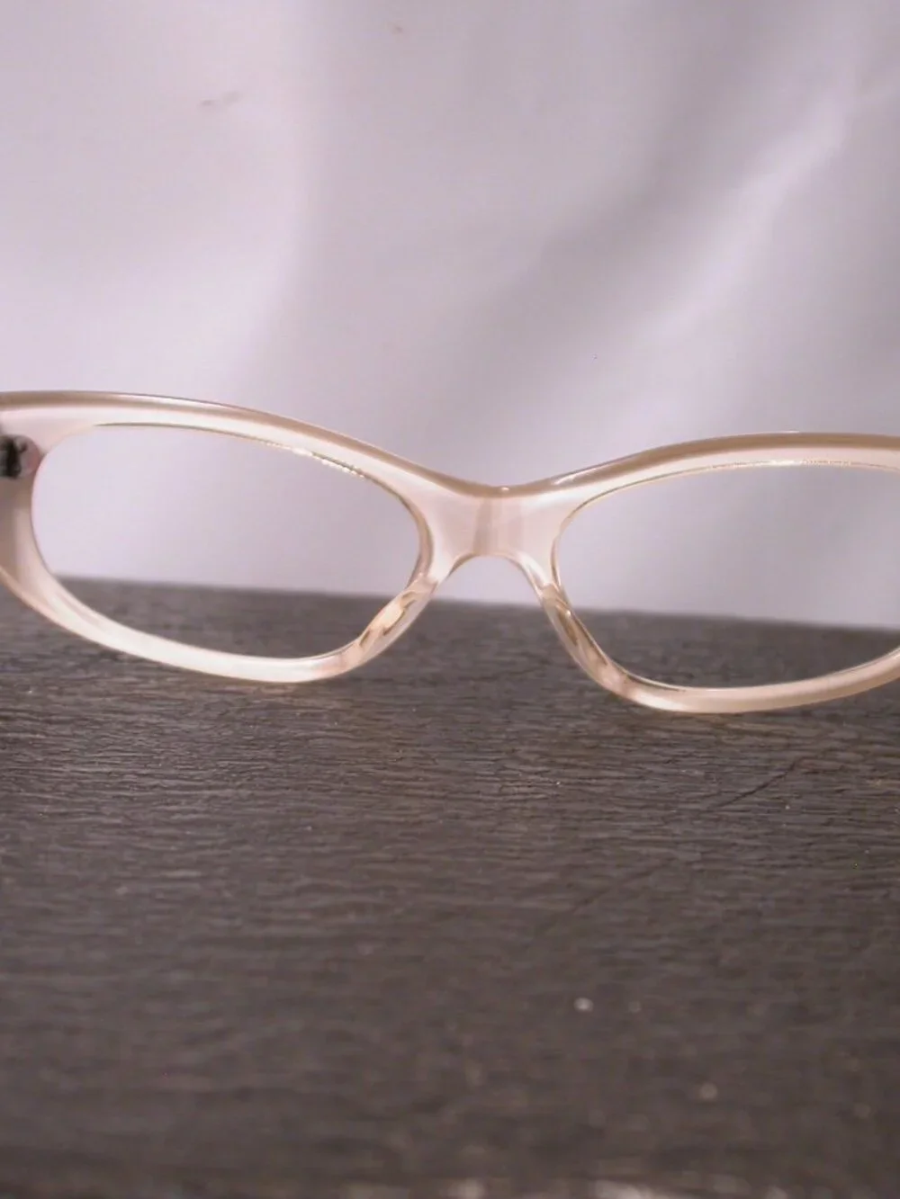 Vintage Soiree Fancy Pearl White Cat Eye Eyeglasses Frames Made In France
